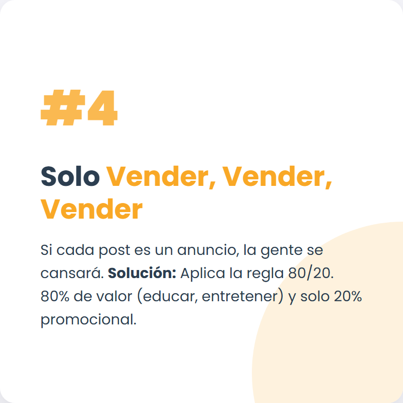 Error 4: Solo Vender, Vender, Vender